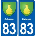 83 Cabasse blason autocollant plaque stickers ville