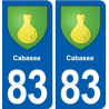83 Cabasse blason autocollant plaque stickers ville