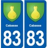 83 Cabasse blason autocollant plaque stickers ville
