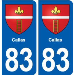 83 Callas blason autocollant plaque stickers ville