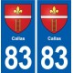 83 Callas blason autocollant plaque stickers ville