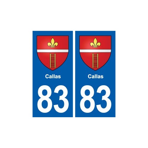 83 Callas blason autocollant plaque stickers ville