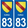 83 Callian blason autocollant plaque stickers ville