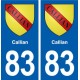 83 Callian blason autocollant plaque stickers ville