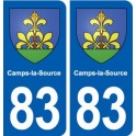83 Camps-la-Source blason autocollant plaque stickers ville