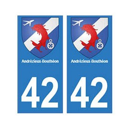 42 Andrézieux-Bouthéon autocollant plaque blason armoiries stickers département