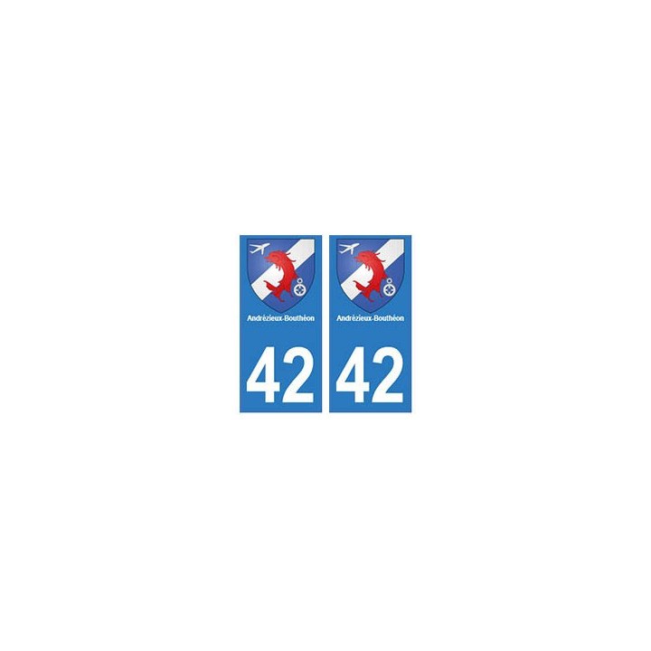 42 Andrézieux-Bouthéon autocollant plaque blason armoiries stickers département