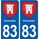 83 Carnoules blason autocollant plaque stickers ville