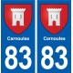 83 Carnoules blason autocollant plaque stickers ville