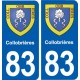83 Collobrières blason autocollant plaque stickers ville
