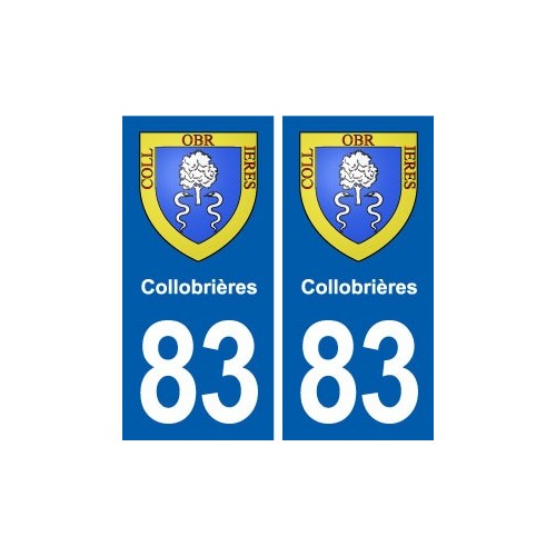 83 Collobrières blason autocollant plaque stickers ville
