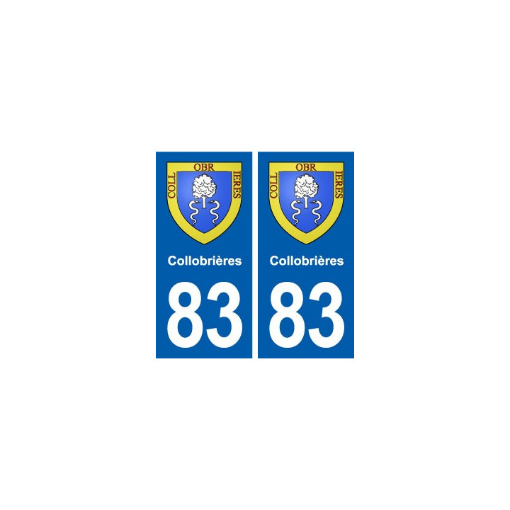 83 Collobrières blason autocollant plaque stickers ville