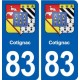 83 Cotignac blason autocollant plaque stickers ville