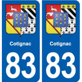 83 Cotignac blason autocollant plaque stickers ville