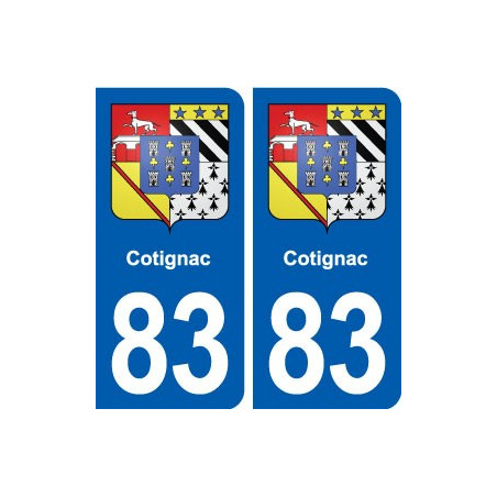 83 Cotignac blason autocollant plaque stickers ville