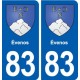 83 Évenos blason autocollant plaque stickers ville