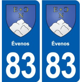 83 Évenos blason autocollant plaque stickers ville