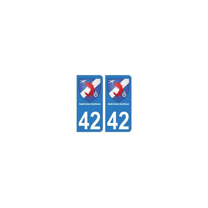42 Andrézieux-Bouthéon autocollant plaque blason armoiries stickers département