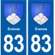 83 Évenos blason autocollant plaque stickers ville