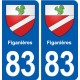 83 Figanières blason autocollant plaque stickers ville