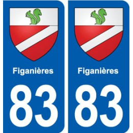 83 Figanières blason autocollant plaque stickers ville