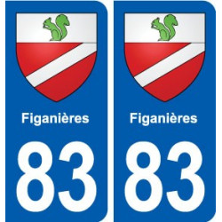 83 Figanières blason autocollant plaque stickers ville