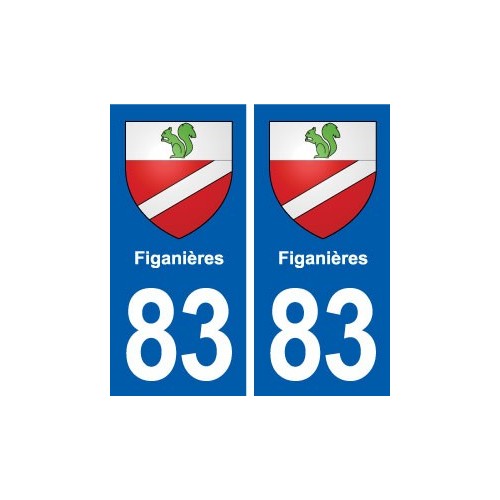 83 Figanières blason autocollant plaque stickers ville