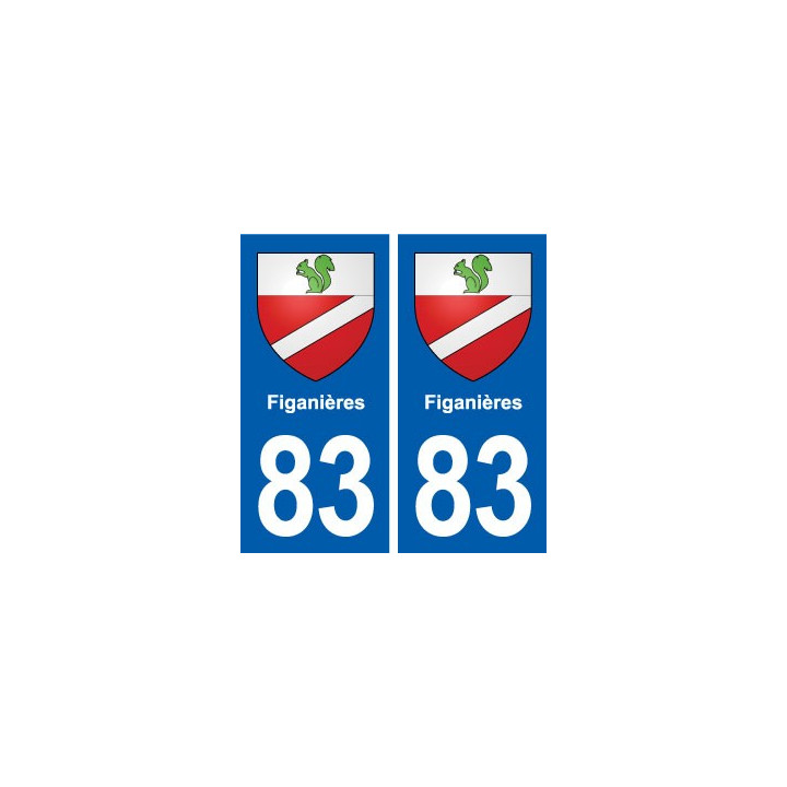 83 Figanières blason autocollant plaque stickers ville