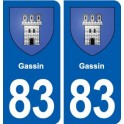 83 Gassin blason autocollant plaque stickers ville