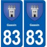 83 Gassin blason autocollant plaque stickers ville