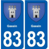 83 Gassin blason autocollant plaque stickers ville
