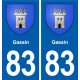 83 Gassin blason autocollant plaque stickers ville