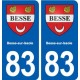 83 Besse-sur-Issole blason autocollant plaque stickers ville