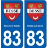 83 Besse-sur-Issole blason autocollant plaque stickers ville