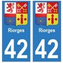 42 Riorges adesivo piastra stemma coat of arms adesivi dipartimento