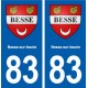 83 Besse-sur-Issole blason autocollant plaque stickers ville