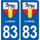 83 La Motte blason autocollant plaque stickers ville