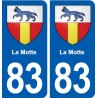 83 La Motte blason autocollant plaque stickers ville