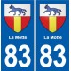 83 La Motte blason autocollant plaque stickers ville