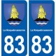 83 La Roquebrussanne blason autocollant plaque stickers ville