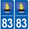 83 La Roquebrussanne blason autocollant plaque stickers ville