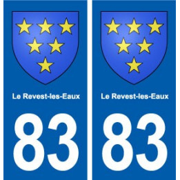 83 Le Revest-les-Eaux blason autocollant plaque stickers ville