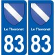 83 Le Thoronet blason autocollant plaque stickers ville