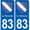 83 Le Thoronet blason autocollant plaque stickers ville
