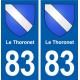83 Le Thoronet blason autocollant plaque stickers ville