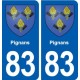 83 Pignans blason autocollant plaque stickers ville
