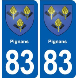 83 Pignans blason autocollant plaque stickers ville