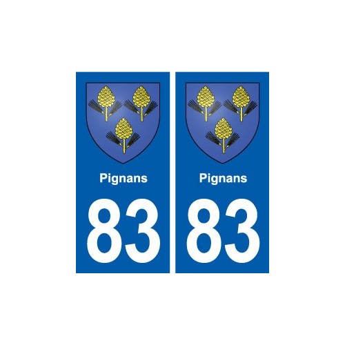 83 Pignans blason autocollant plaque stickers ville