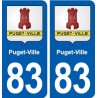 83 Puget-Ville blason autocollant plaque stickers ville