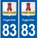 83 Puget-Ville blason autocollant plaque stickers ville